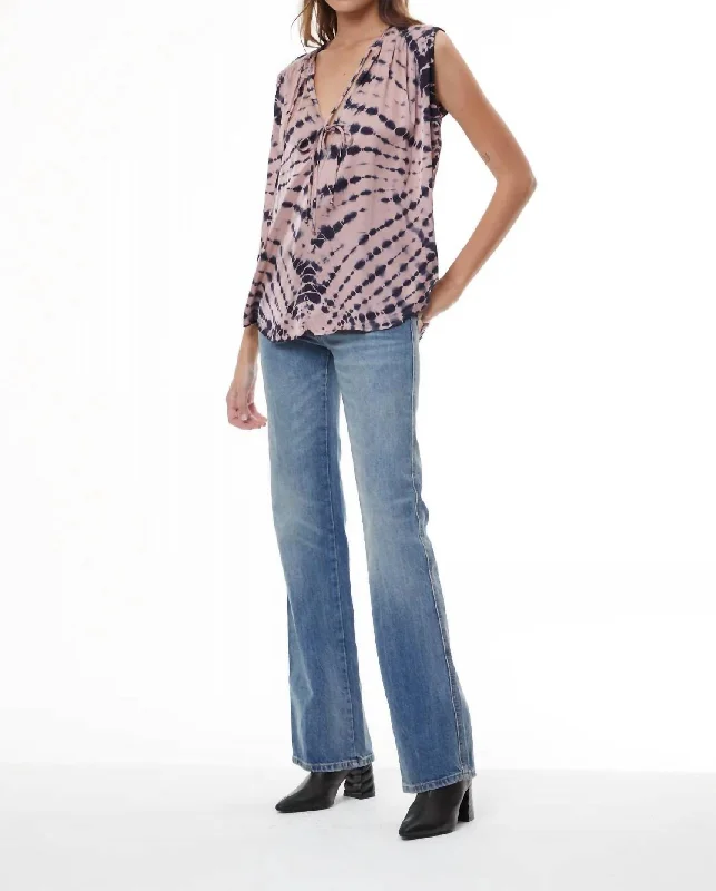 Trend Forward Women's Wear Gabriella Top In Adobe Rose Tiger Eye Wash