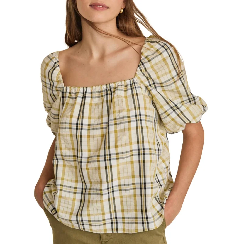 Fashionable Casual Tops Gordes Top In Green Plaid