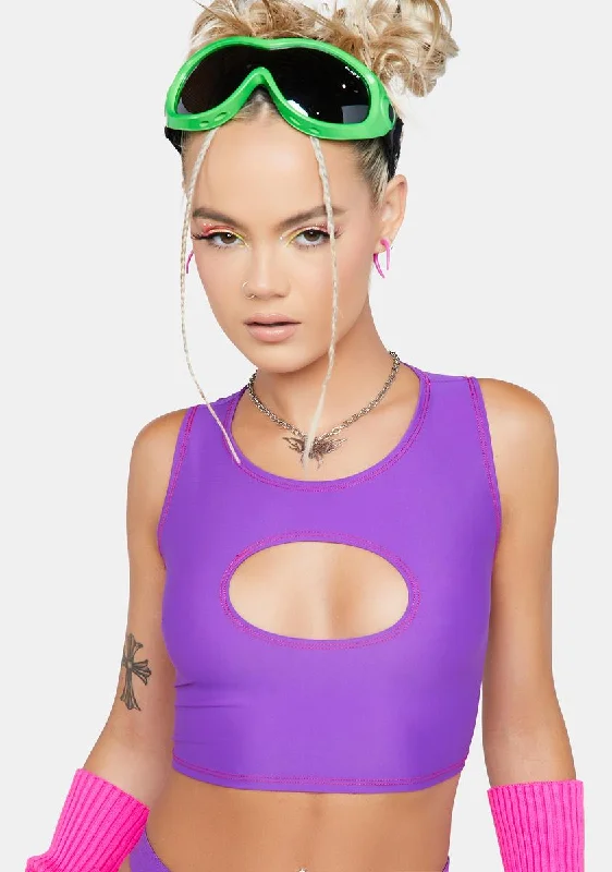 Durable Fashion Picks Neon Dimensions Cut-Out Top