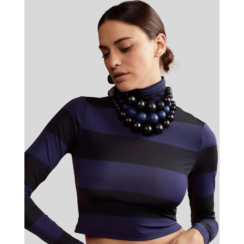 Exclusive Discount CROPPED STRIPED TURTLE NECK TOP