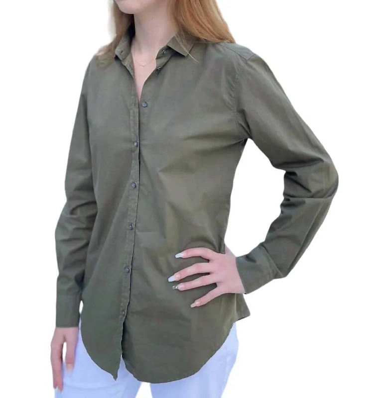 Fashion Forward Femme Corazon Woven Shirt In Green