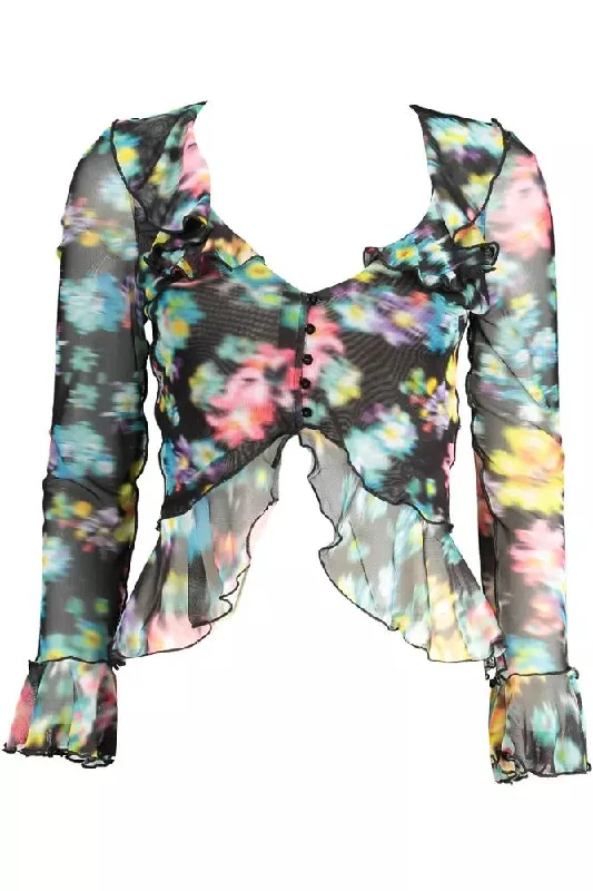 Chic And Trendy Desigual Chic  V-Neck Top with Contrasting Women's Details