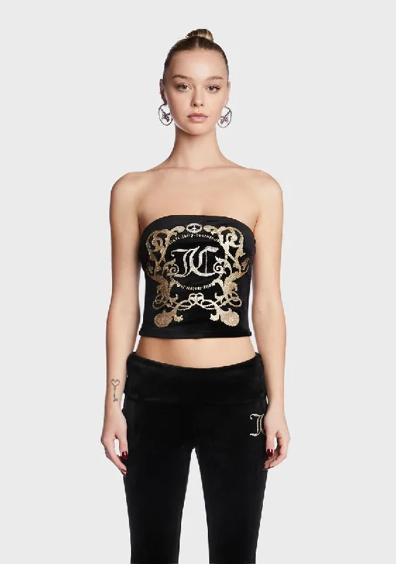 Woman Clothing Monogram Velour Tube Top