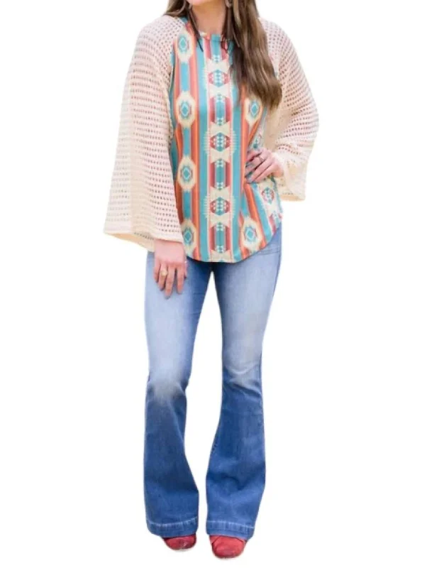 Women's Clothing Online Boho Bell Sleeve Top In Cream