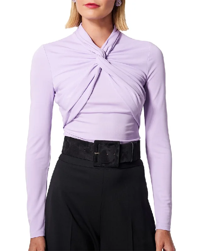 Elegant Women's Clothing Online Carolina Herrera Twisted V-Neck Top