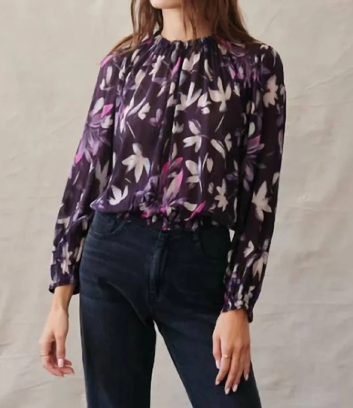 High-End Women's Apparel Dolby In Plum  Floral