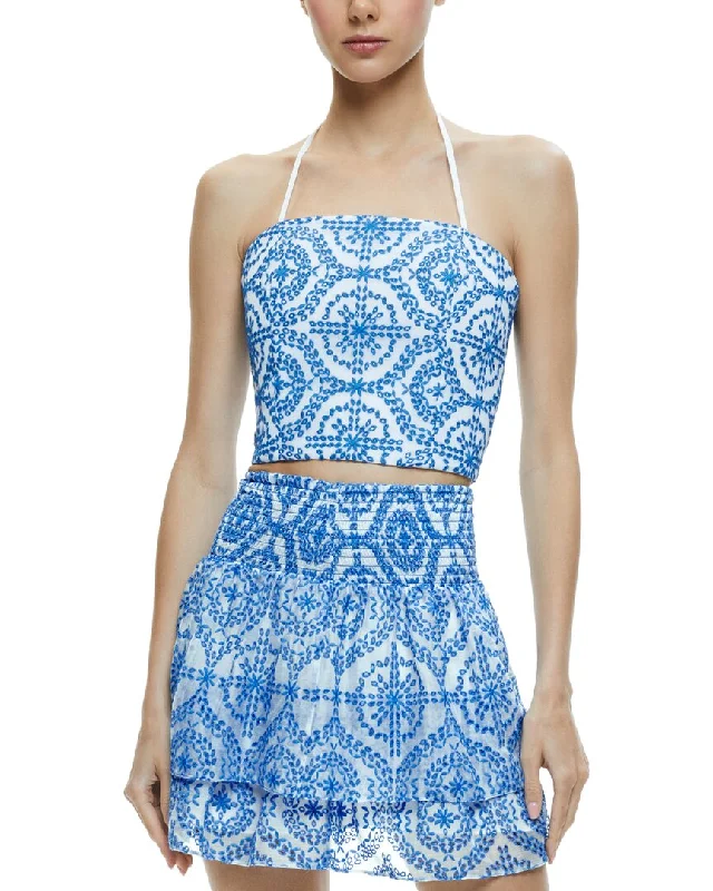 Cool Prices alice + olivia Ceresi Tie Neck Halter Bandeau Top