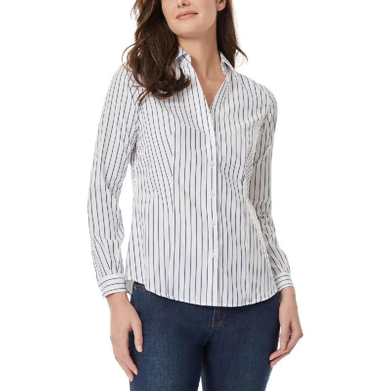 Top 10 Women's Online Clothing Stores Womens Cotton Collared Button-Down Top