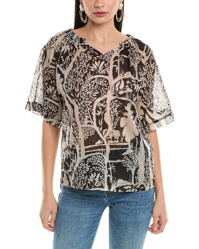 Stylish Looks ALPHA STUDIO Semi-Sheer Top