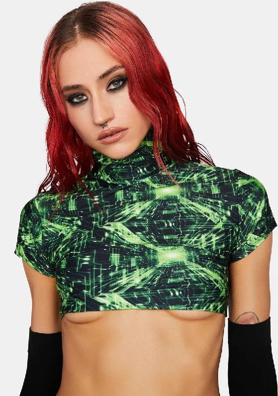 Elegant Styles Cyber Grid Underboob Top