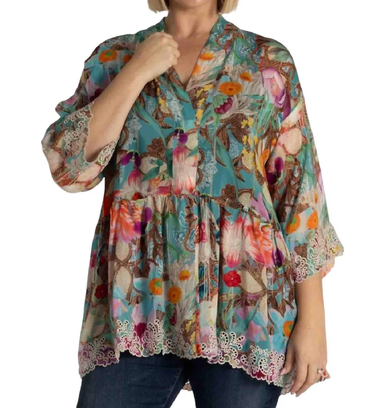 Limited Edition Tia Kimono In Nutro Meadow