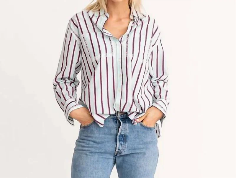 Chic Women's Outfit Ideas Marti Striped Actually Shirt In Saltwater