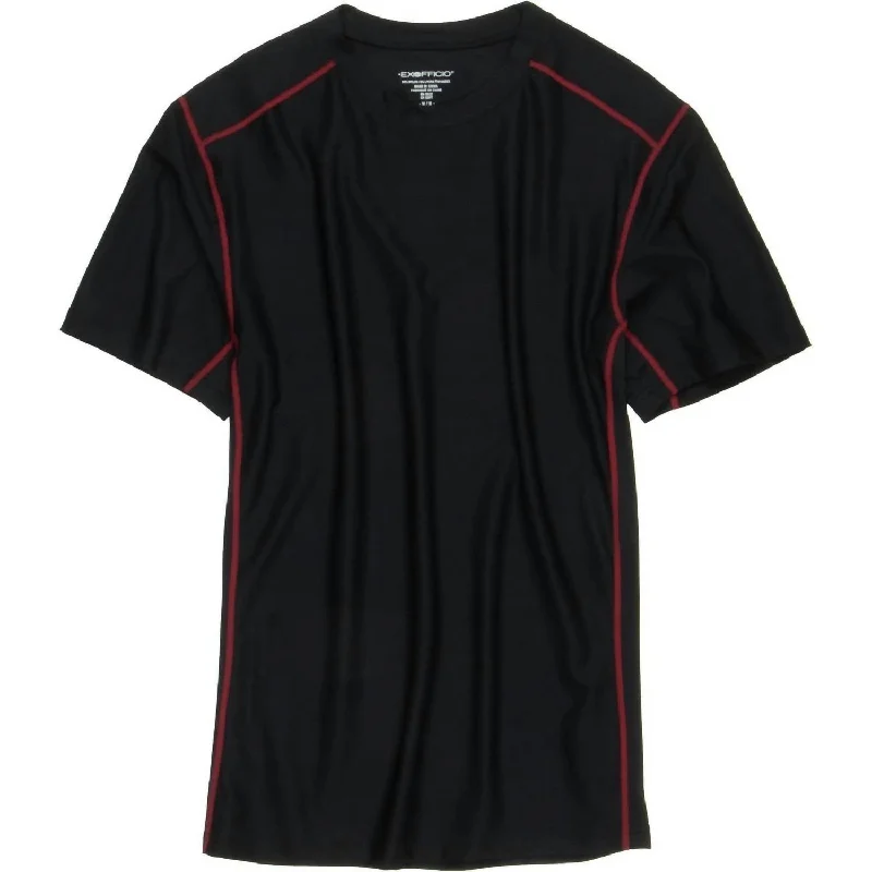 Chic And Edgy Men's Give-N-Go Sport Mesh Crew Top In Black