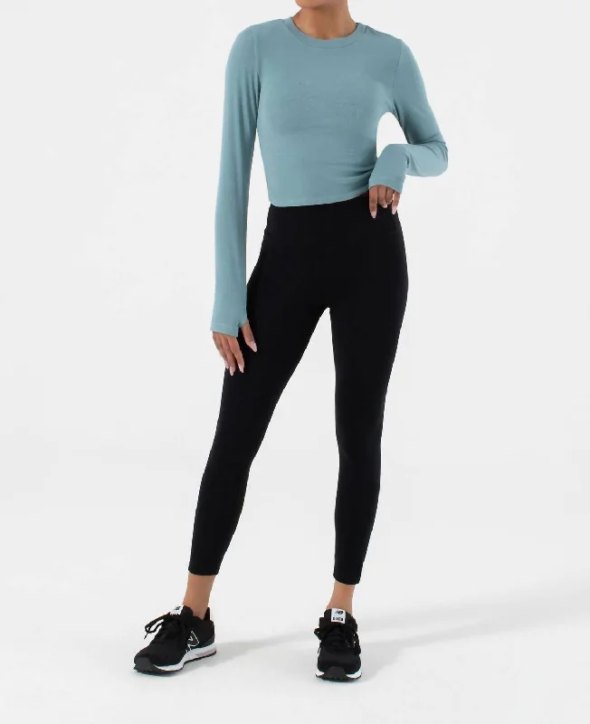 Versatile Wardrobe Essentials Acacia Twist Back Top In Dark Turquoise