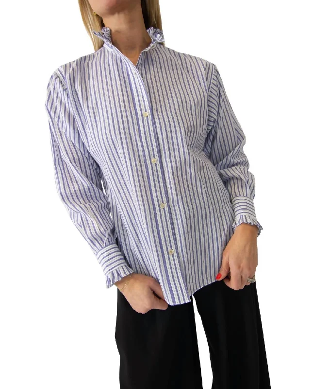 Fashion Essentials Saoli Striped Shirt In Azure