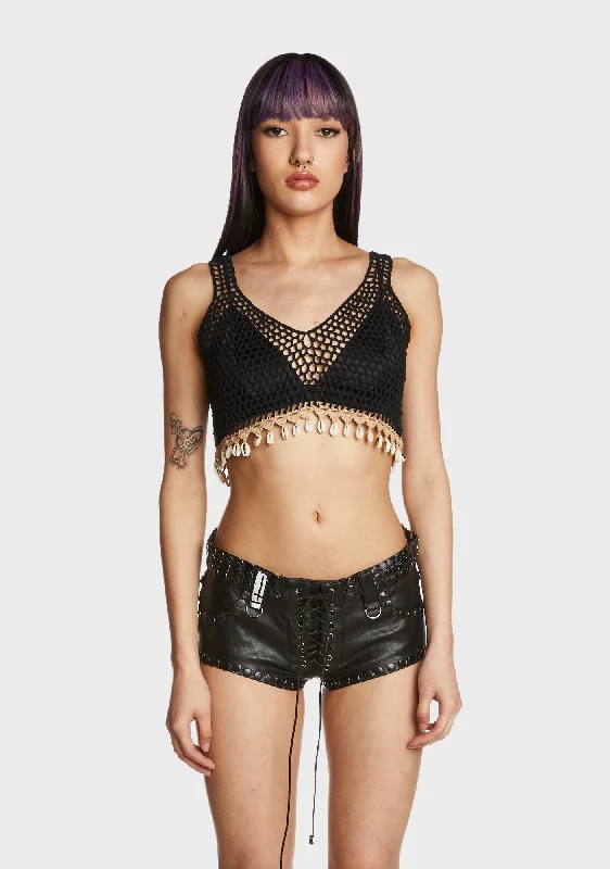 Fashion Essentials Unstoppable Beauty Crochet Top - Black