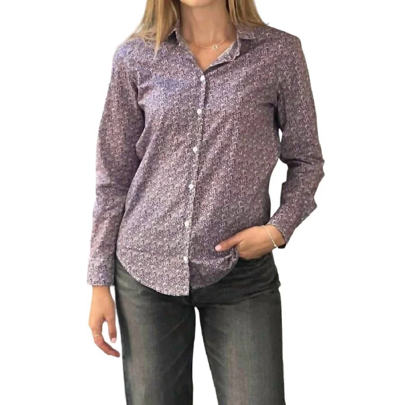 Casual Yet Stylish Separates Corazon Woven Shirt In Pink Mini Flowers