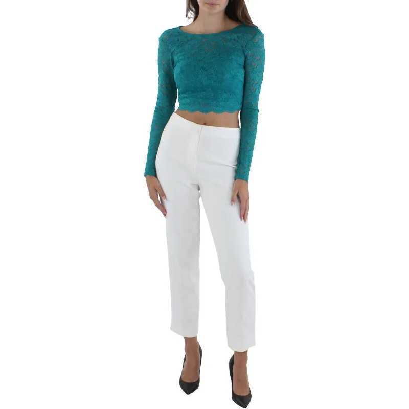 New Arrival Discount Juniors Womens Lace Glitter Cropped