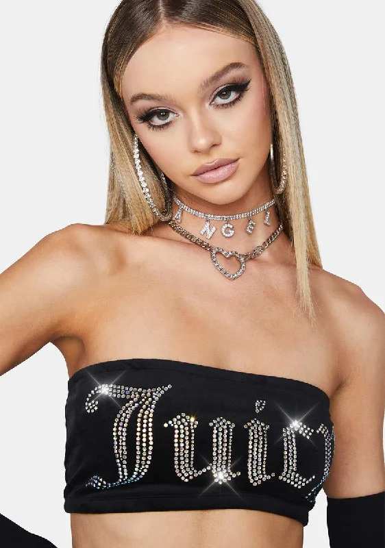 Unleash Your Trendy Side Big Bling Velour Bando