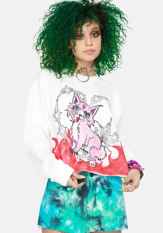 Wardrobe Upgrade Kitty Power Cropped Crewneck