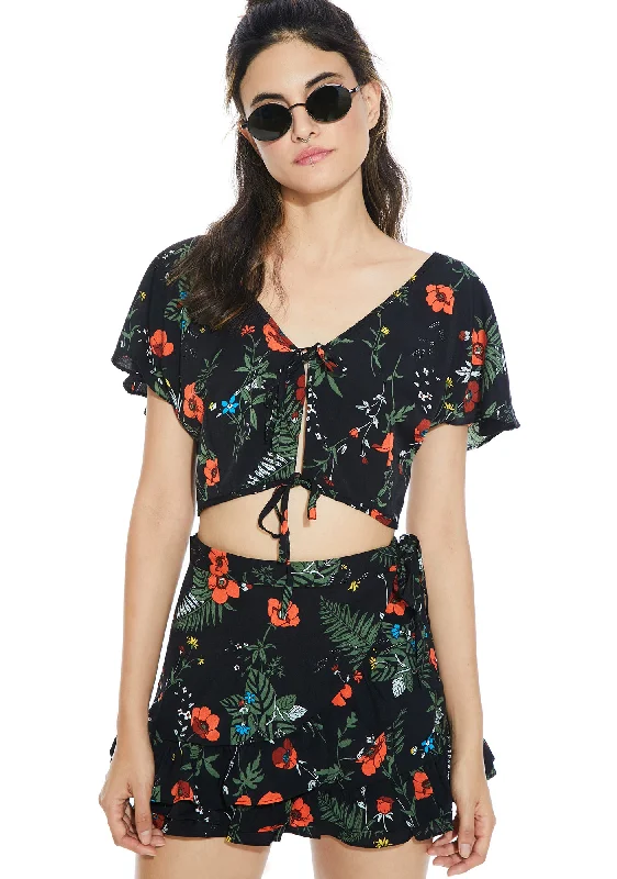 Timeless Women's Fashion Styles Poppy Petals Crop Set