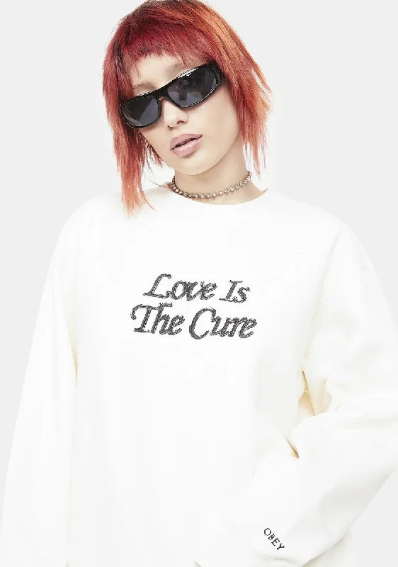 Elegant Women's Fashion Love Is The Cure 2 Crewneck