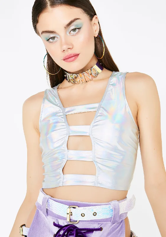 New Arrival Discount Down To Rave Hologram Top