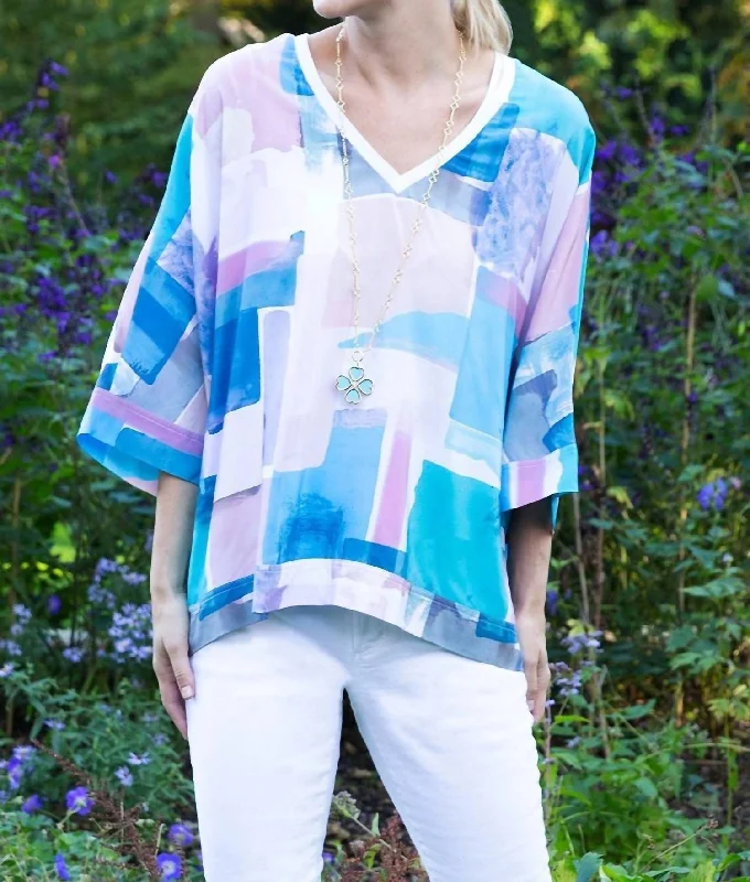 Effortless Style, Endless Impact Silk Watercolor Top In Multi