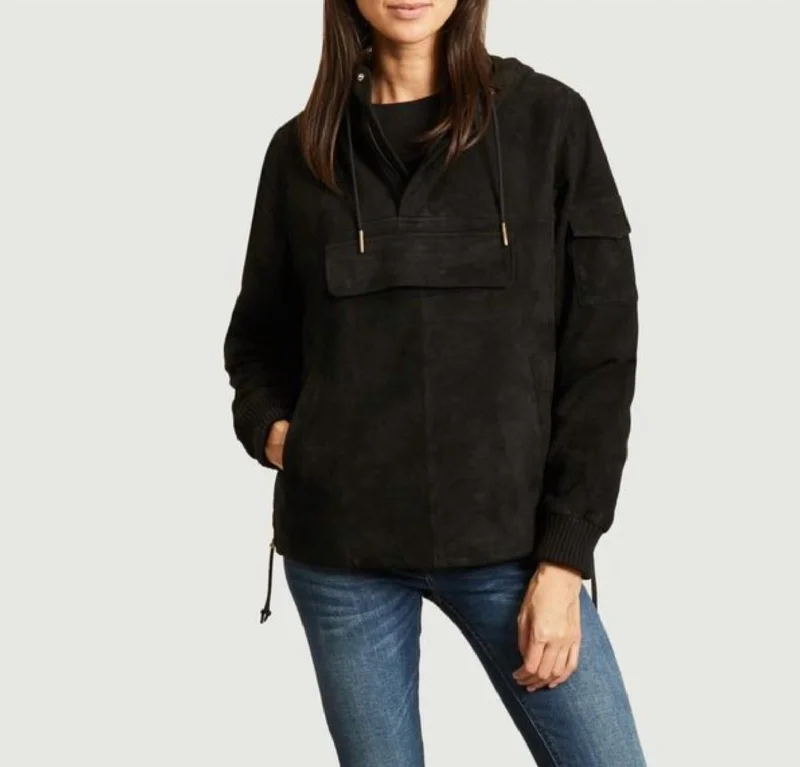 Women's Clothing Online Sale Anchor Anorak Suede In Black