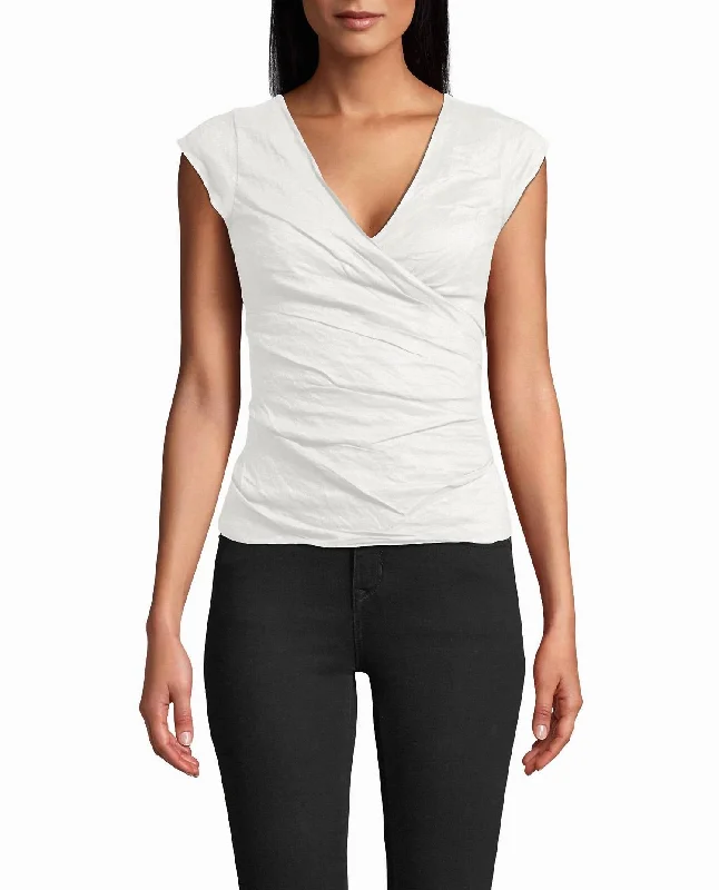 Comfort Centric Apparel Cotton Metal Logan Top In White