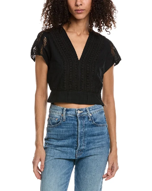 Effortless Chic Apparel The Kooples Lace-Trim Top