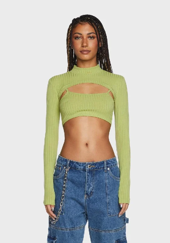 Trendsetter's Closet Ash Ribbed Two-Piece Top