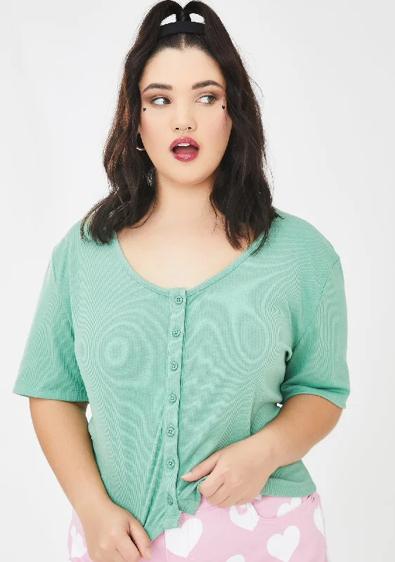 Online Boutique Stores Plus Button-Through Heart Top