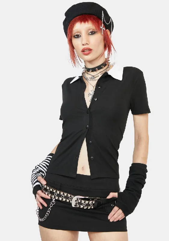 Online Shopping Boutiques Goth Collar Top