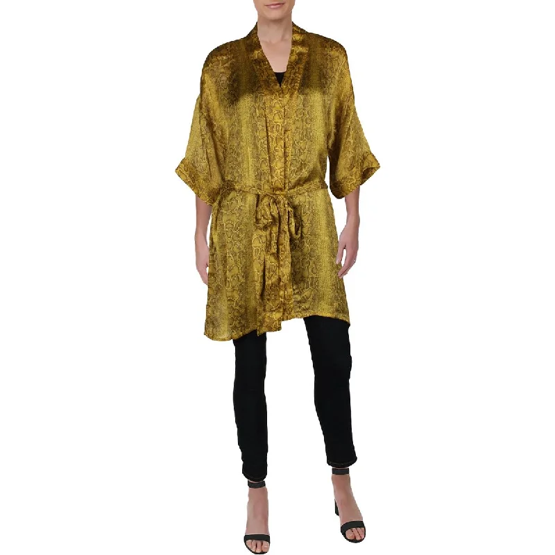 Top Deals Womens Snake Print Wrap Kimono