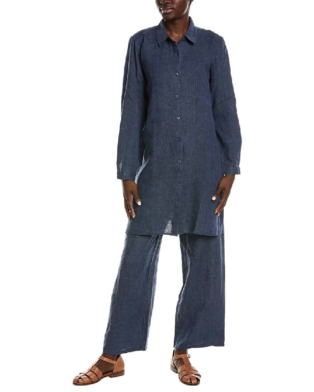 Affordable Fashion for Women EILEEN FISHER High Slit Linen Shirt