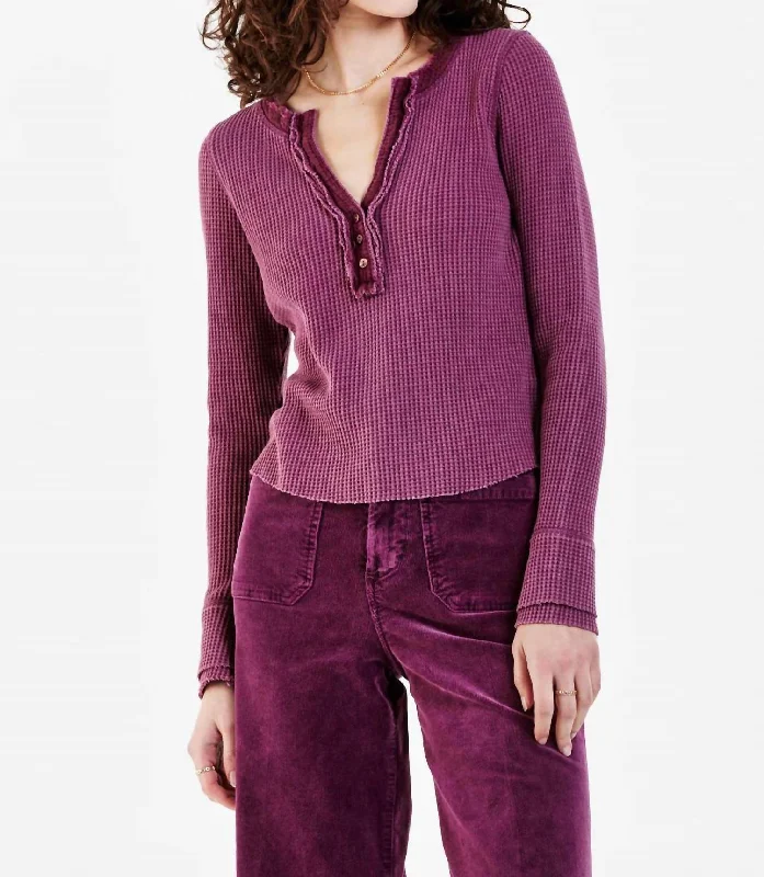 Chic And Comfortable Luna Thermal Top In Purple