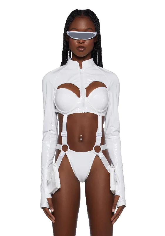 Chic And Trendy Sci Fi Babe Costume Set - White