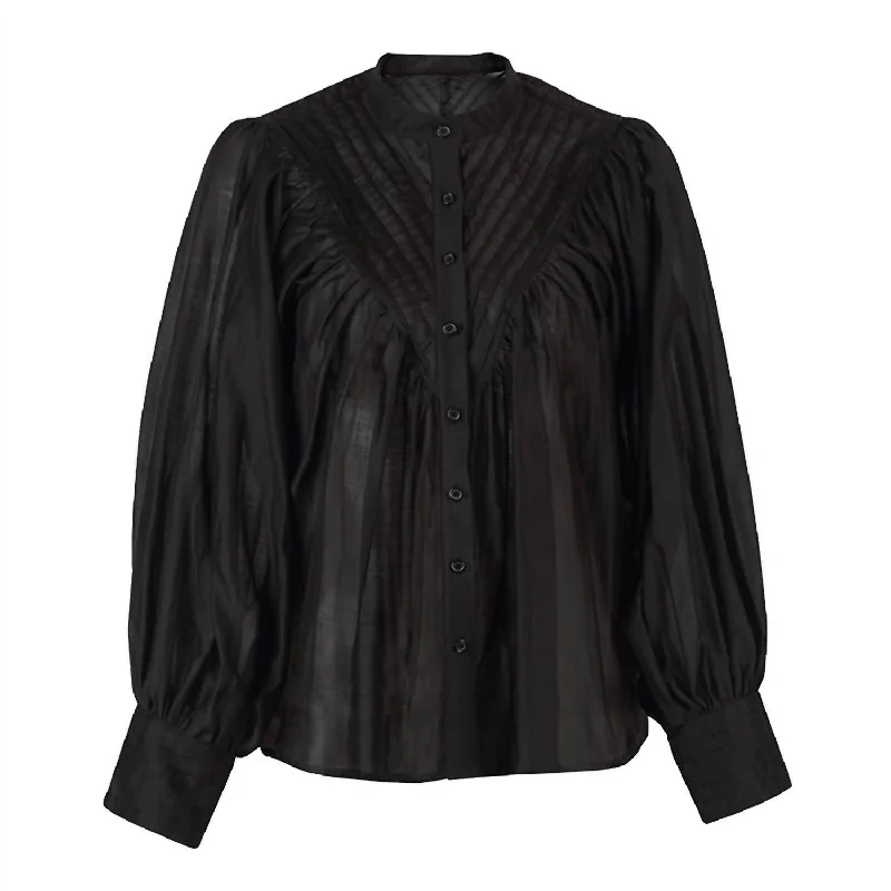 Women's Clothing Online Sale Women's Shiv Ruffled Shirt In Black