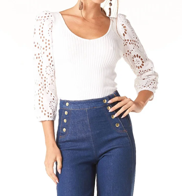 Women's Casual and Dressy Outfits Calliope Top In White Eyelet