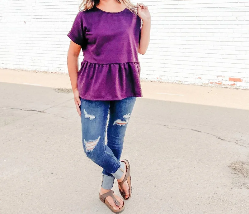 Style Upgrade Babydoll Top In Eggplant