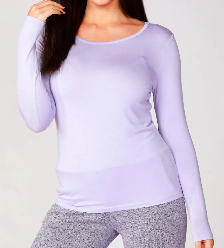 Wardrobe Update Scoop Neck Top In Lilac