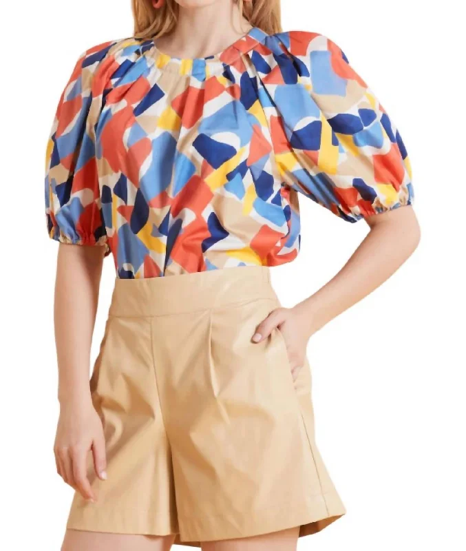 Seasonal Women's Fashion Trends Renee Puzzle Top In Multi-Colored