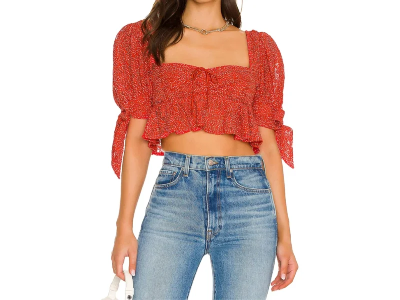 Sophisticated Style Leila Top In Red