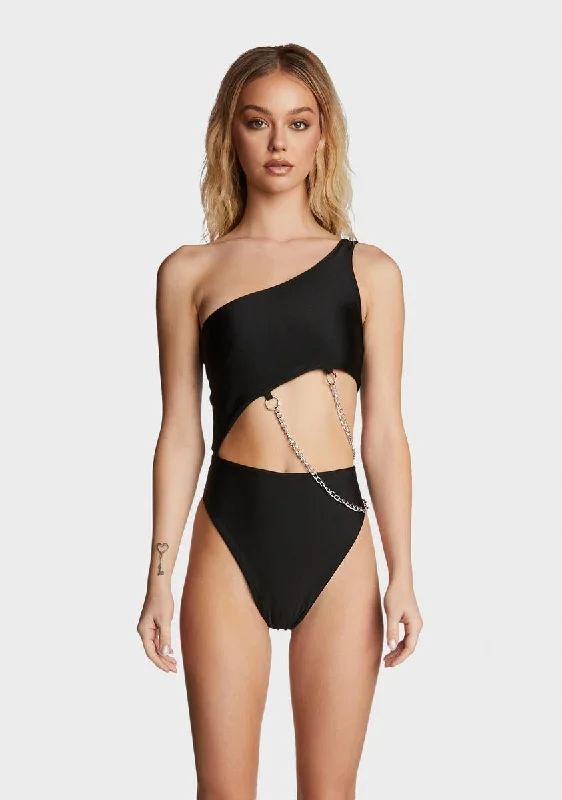 Women's Evening Wear Jet Black Callie Leotard