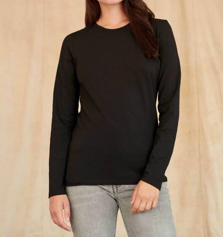 Elevate Your Wardrobe Crew Neck Top In Charcoal