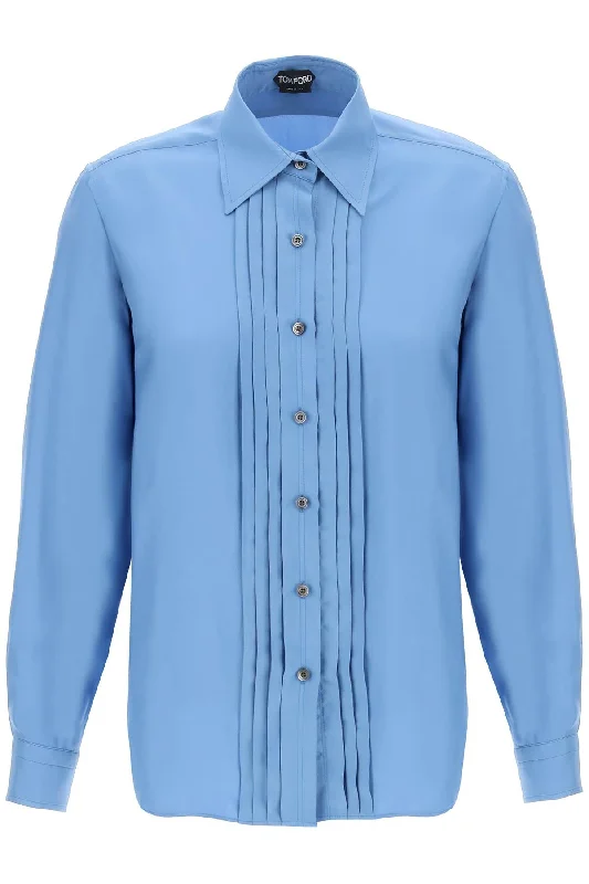 Bold Fashion Tom Ford Women's Pleated Bib Shirt With