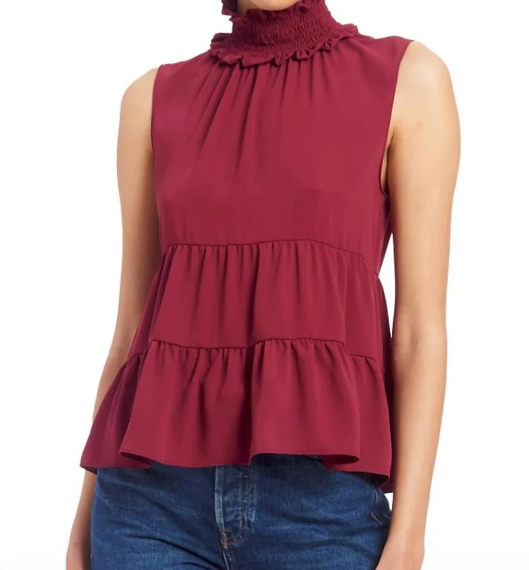 Luxury Women's Fashion Nadia Top In Malbec