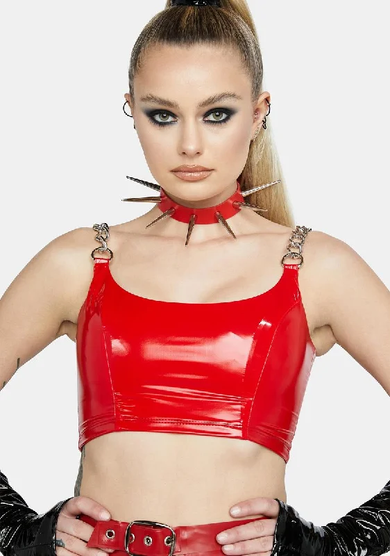 Limited Time Offer Red PVC Chain Link Top