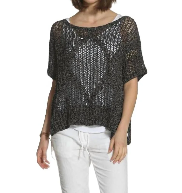 Unleash Your Trendy Side Lattice Scoop Neck Top In Black